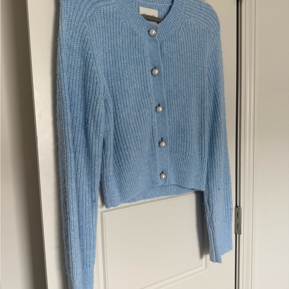 Abercrombie & Fitch Light Blue Button-Up Cardigan